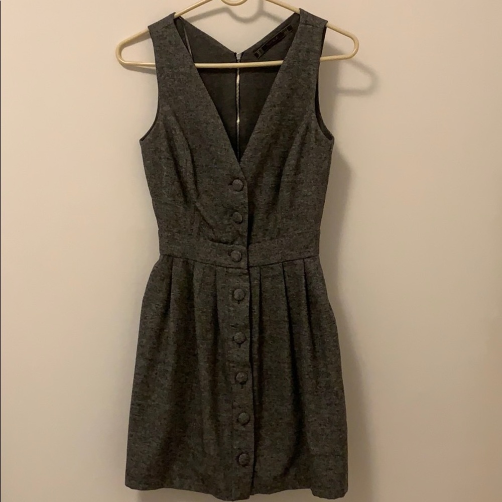 Zara Grey Buttoned Dress